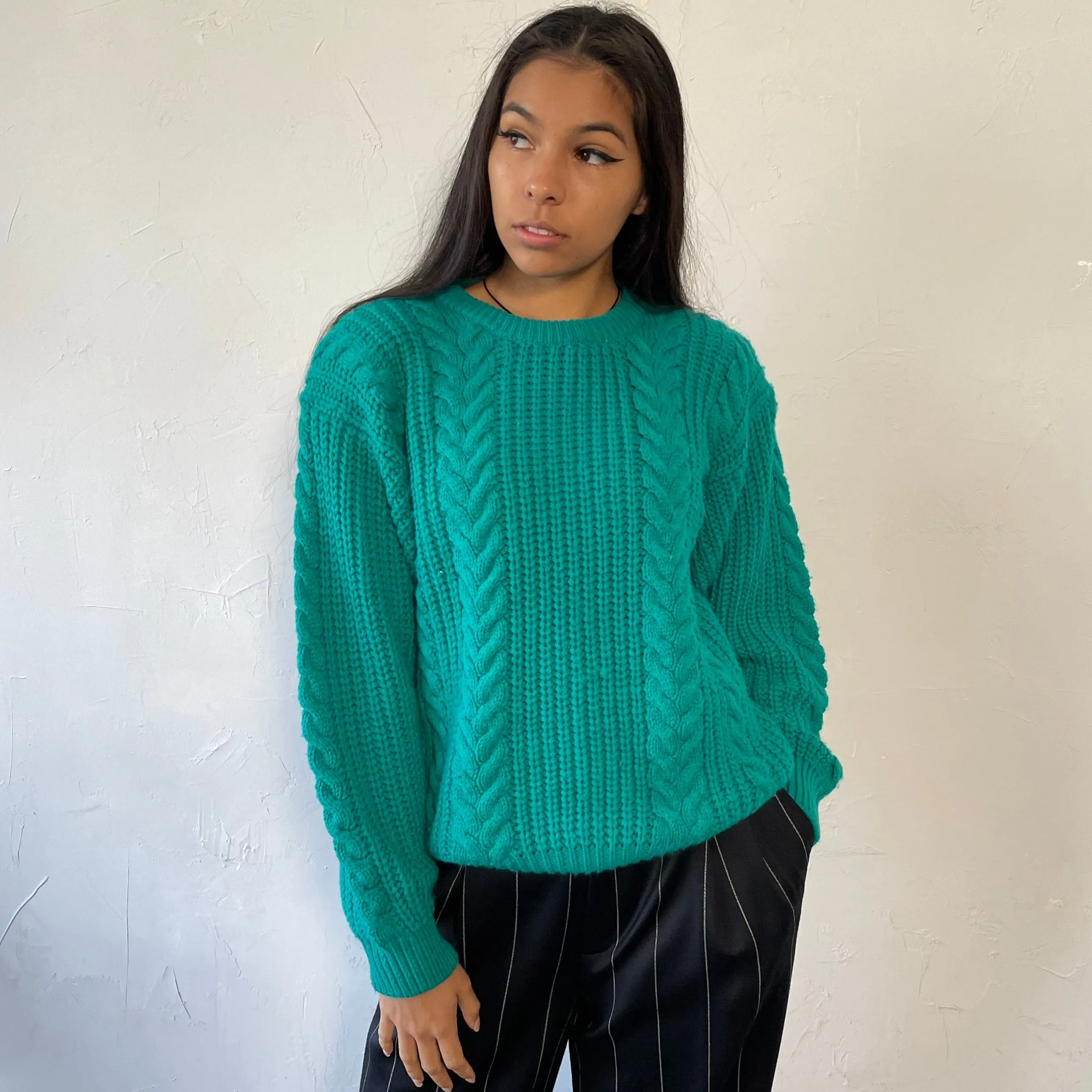 1980's chunky cable knit sweater