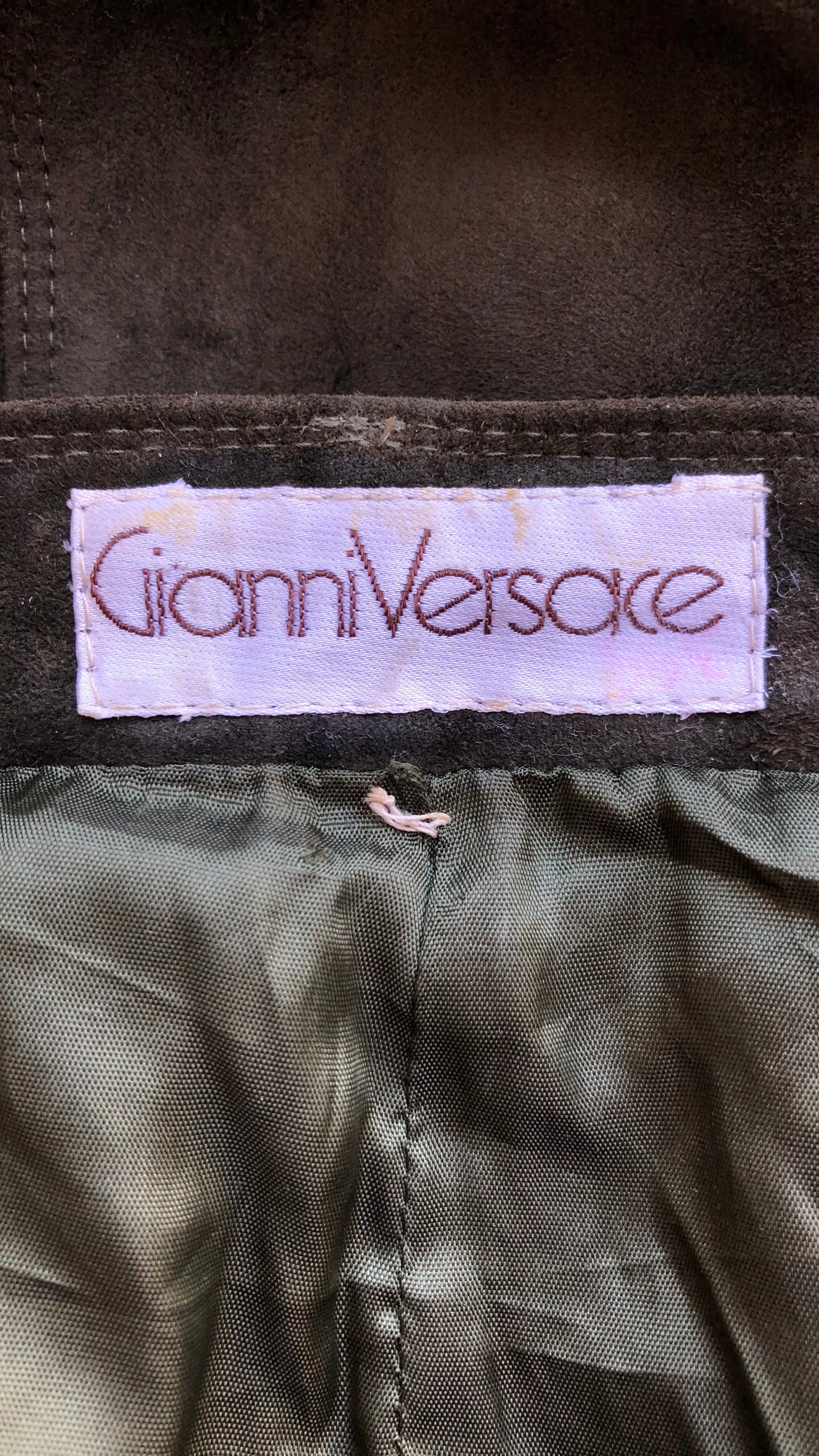 1981 Olive Green Suede & Corduroy Balloon Pants