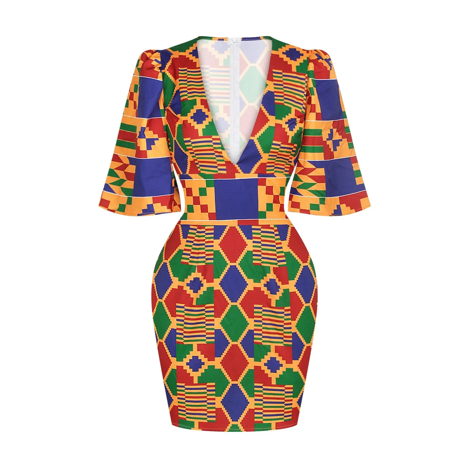 2024 New Deep V-Neck Flare Dress
