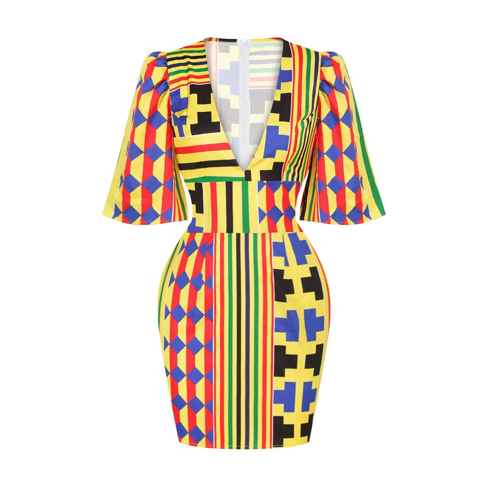 2024 New Deep V-Neck Flare Dress