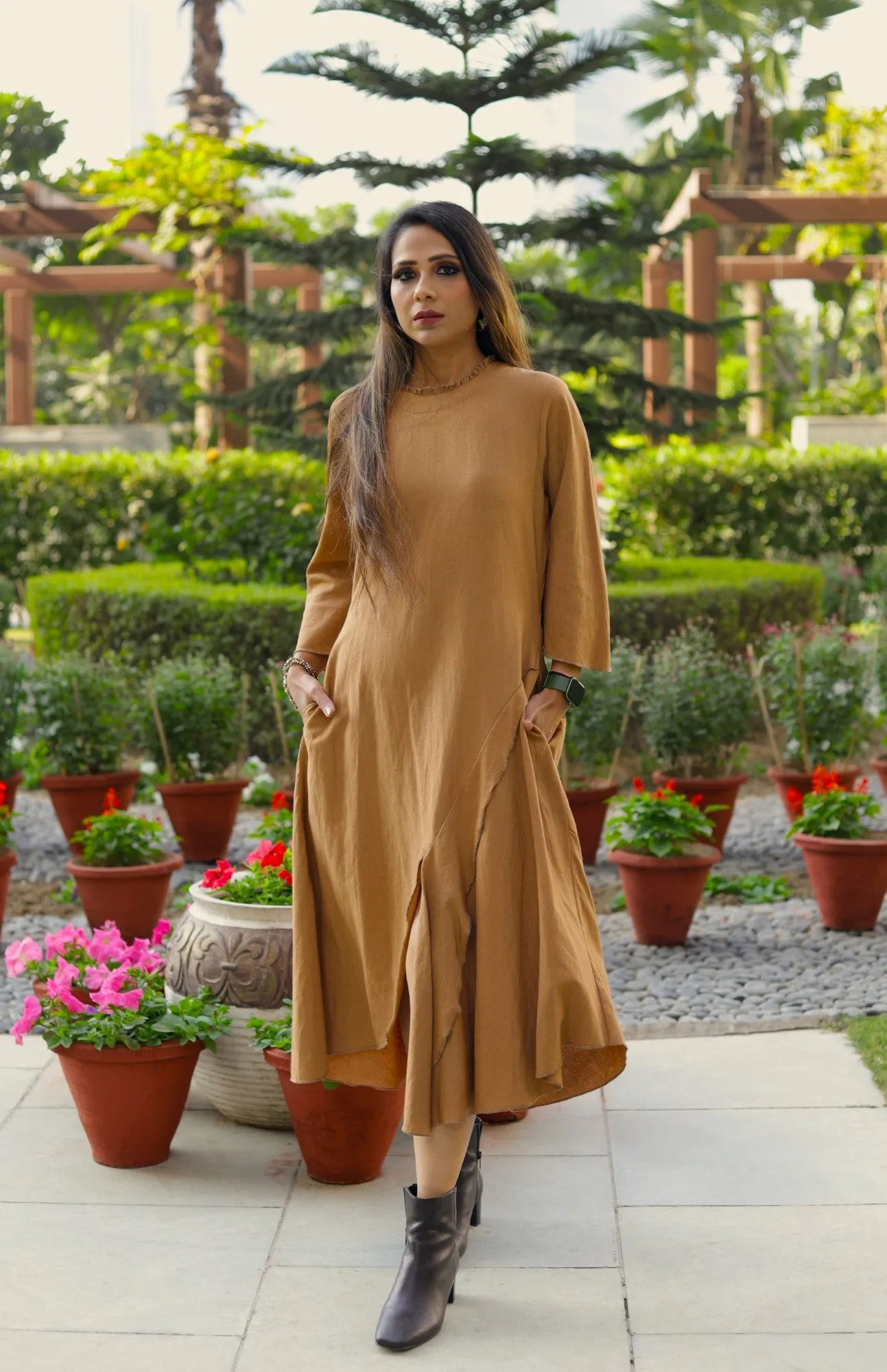 A-line front slit shift Dress