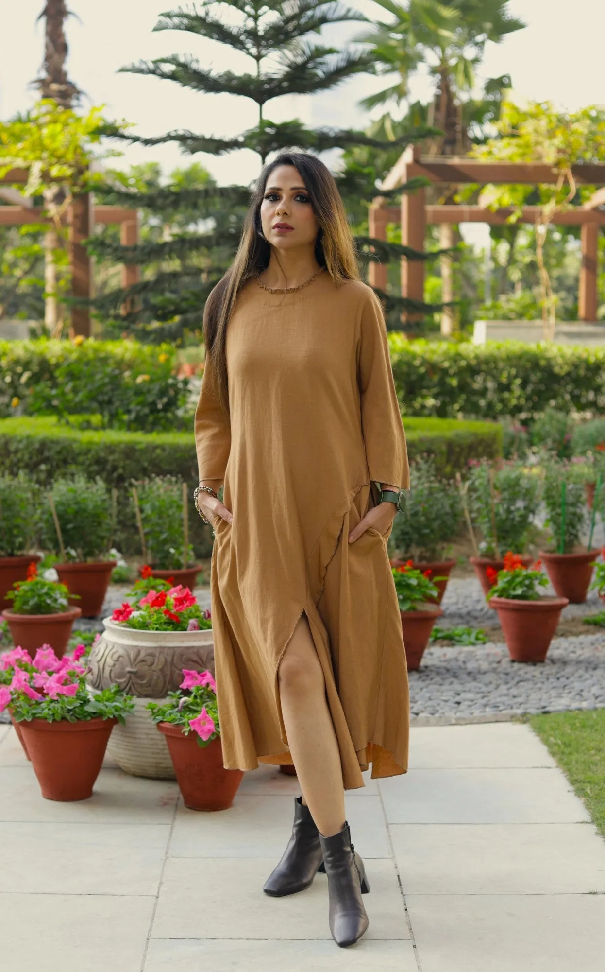 A-line front slit shift Dress