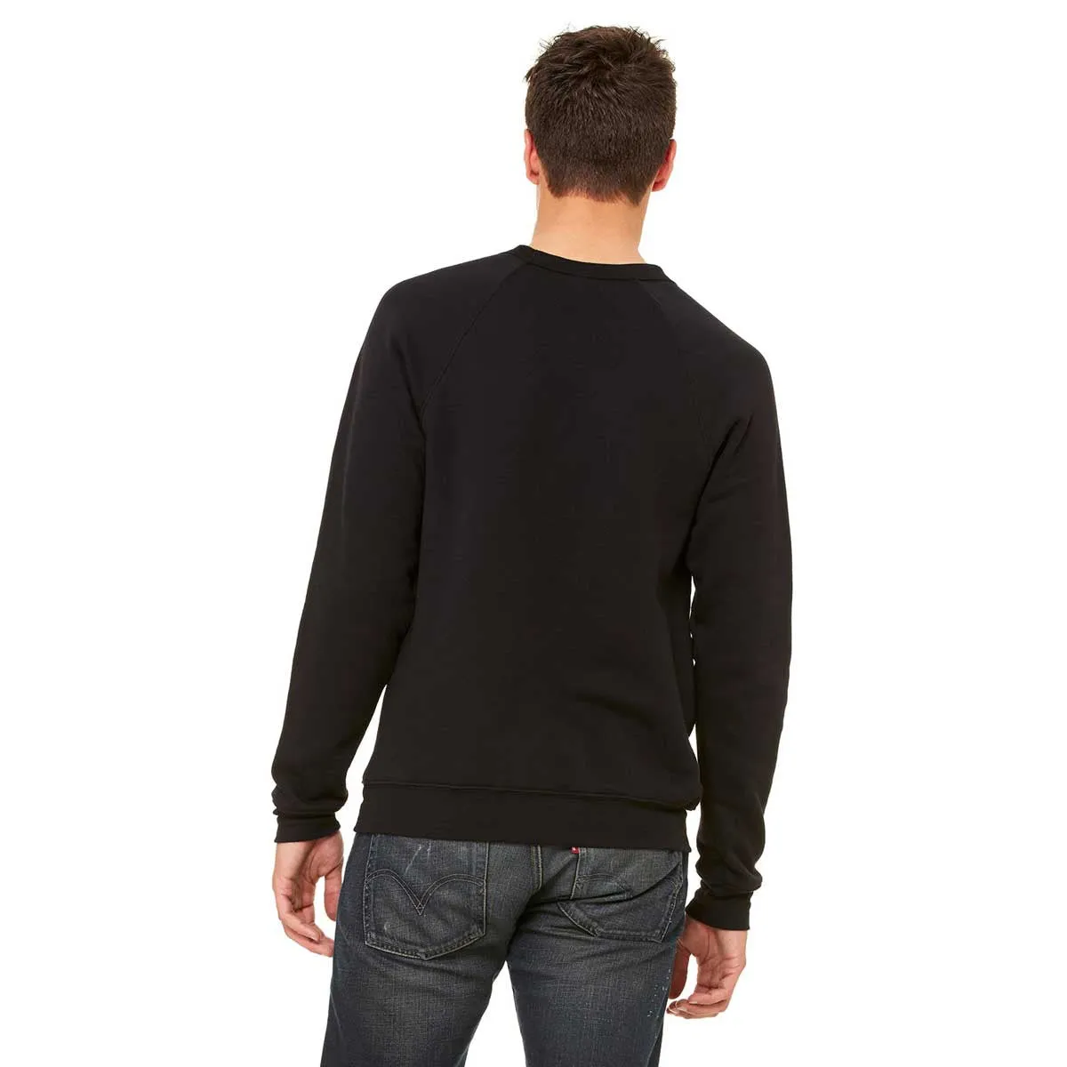 Bella   Canvas Unisex Black Sponge Fleece Crew Neck Sweatshirt