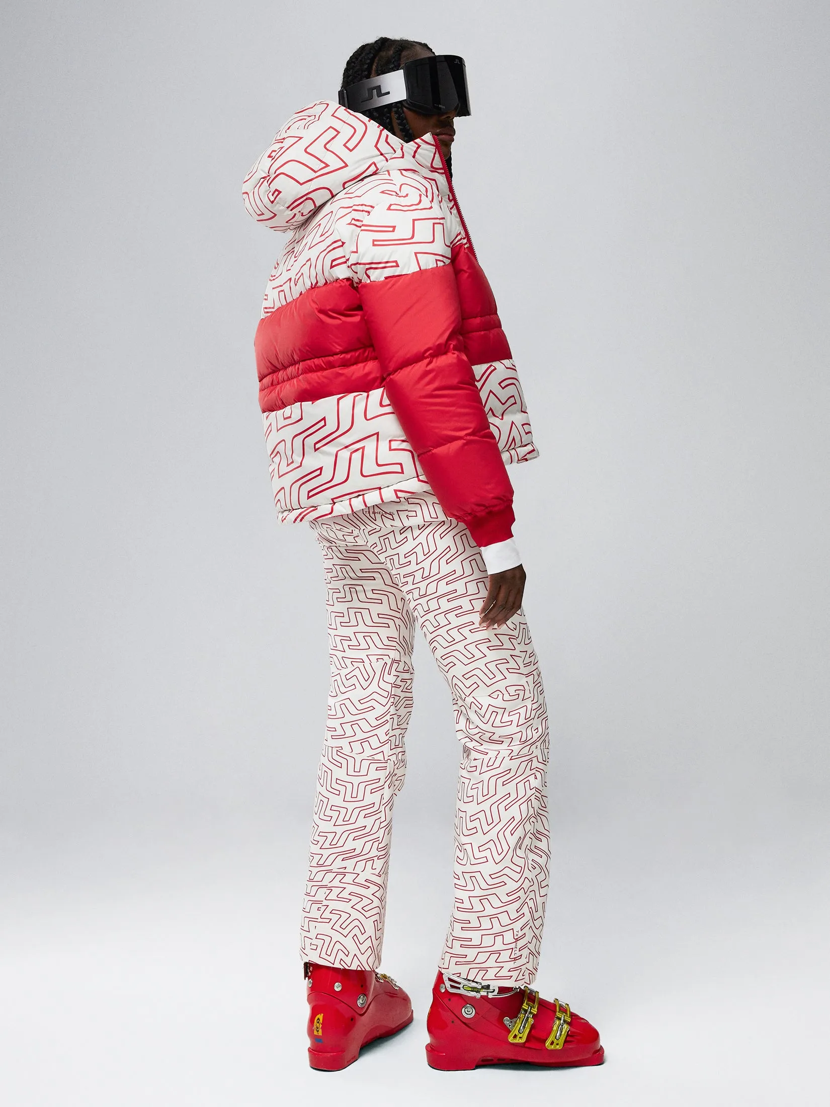 BLOCK DOWN JACKET PRINT / Bridge Swirl White