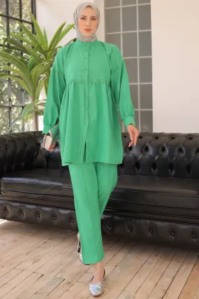 BNG Women Front Buttoned Two Piece Set Green - Clermont
