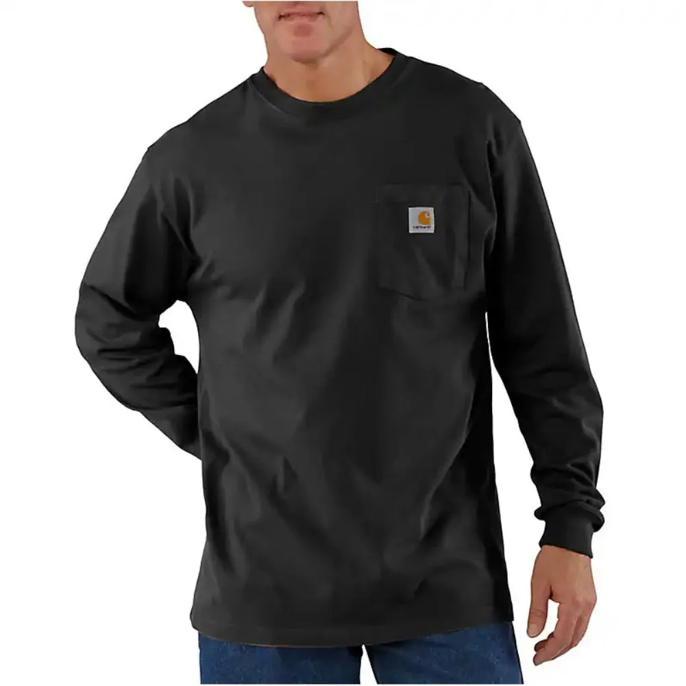 Carhartt Men's Long Sleeve Shirt Loose Fit Heavyweight Pocket Work T-Shirt