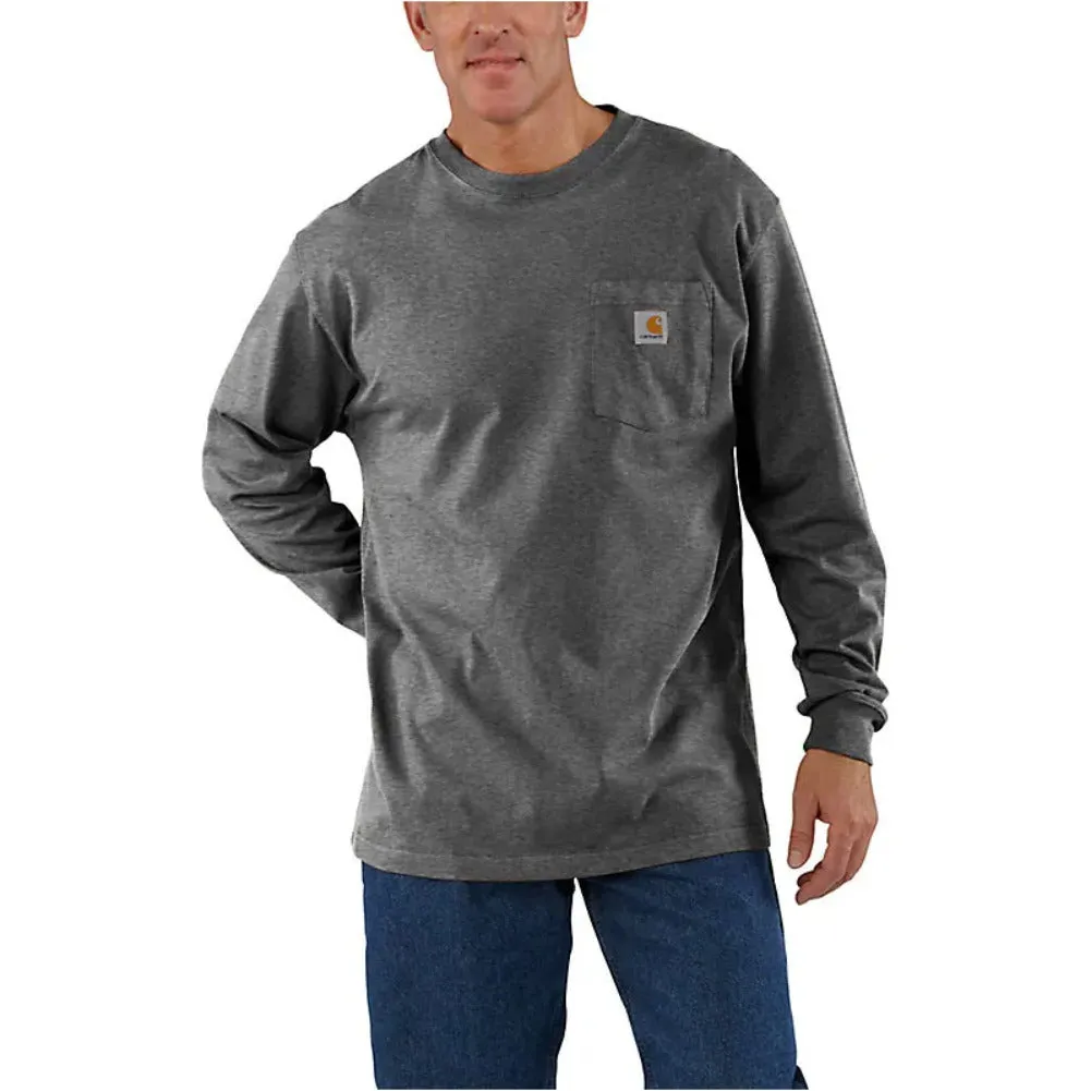 Carhartt Men's Long Sleeve Shirt Loose Fit Heavyweight Pocket Work T-Shirt