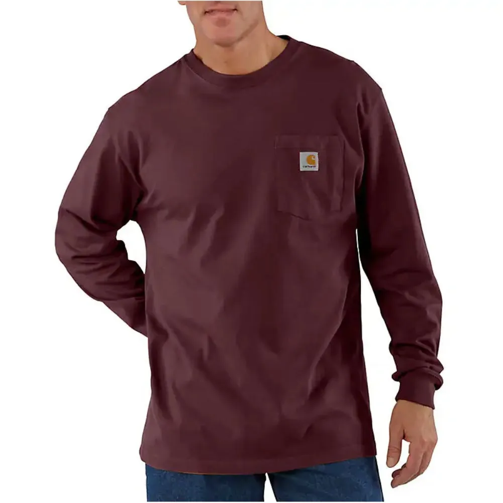 Carhartt Men's Long Sleeve Shirt Loose Fit Heavyweight Pocket Work T-Shirt