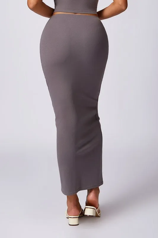 Casual Long, High-waisted, Hip-hugging Maxi Skirt