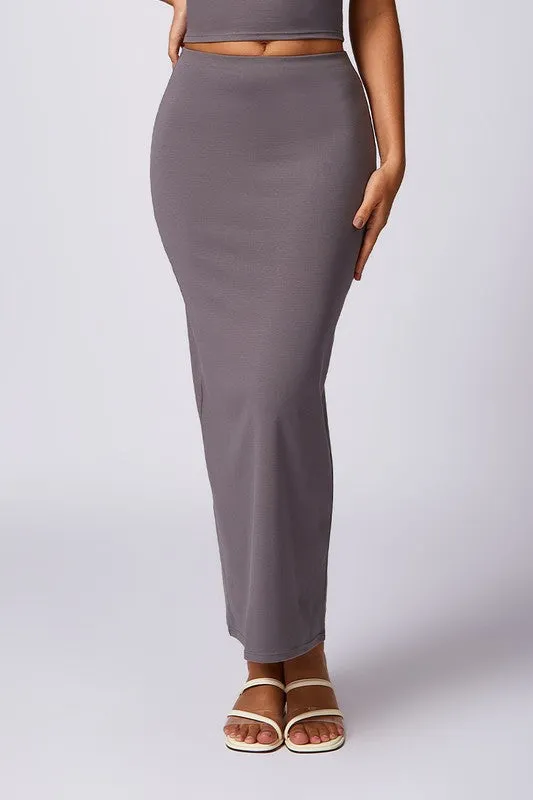 Casual Long, High-waisted, Hip-hugging Maxi Skirt