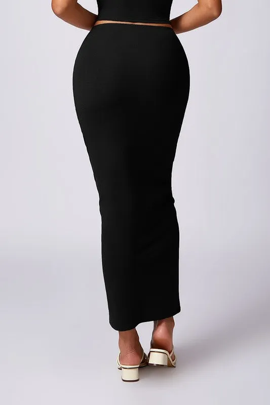 Casual Long, High-waisted, Hip-hugging Maxi Skirt