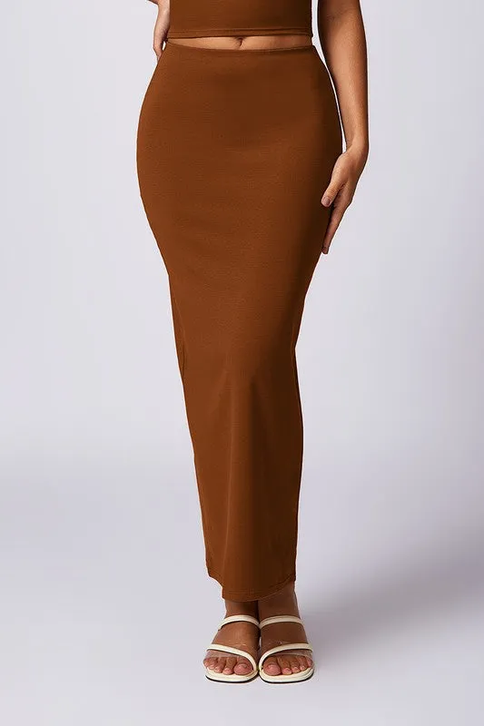 Casual Long, High-waisted, Hip-hugging Maxi Skirt