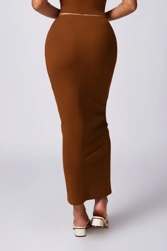 Casual Long, High-waisted, Hip-hugging Maxi Skirt