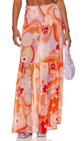 CIN CIN Vagabond Maxi Skirt in Orange