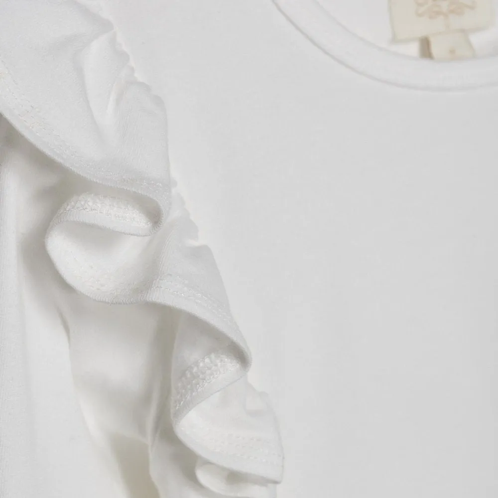 Creamie Girls Long Sleeve T-Shirt with Ruffle
