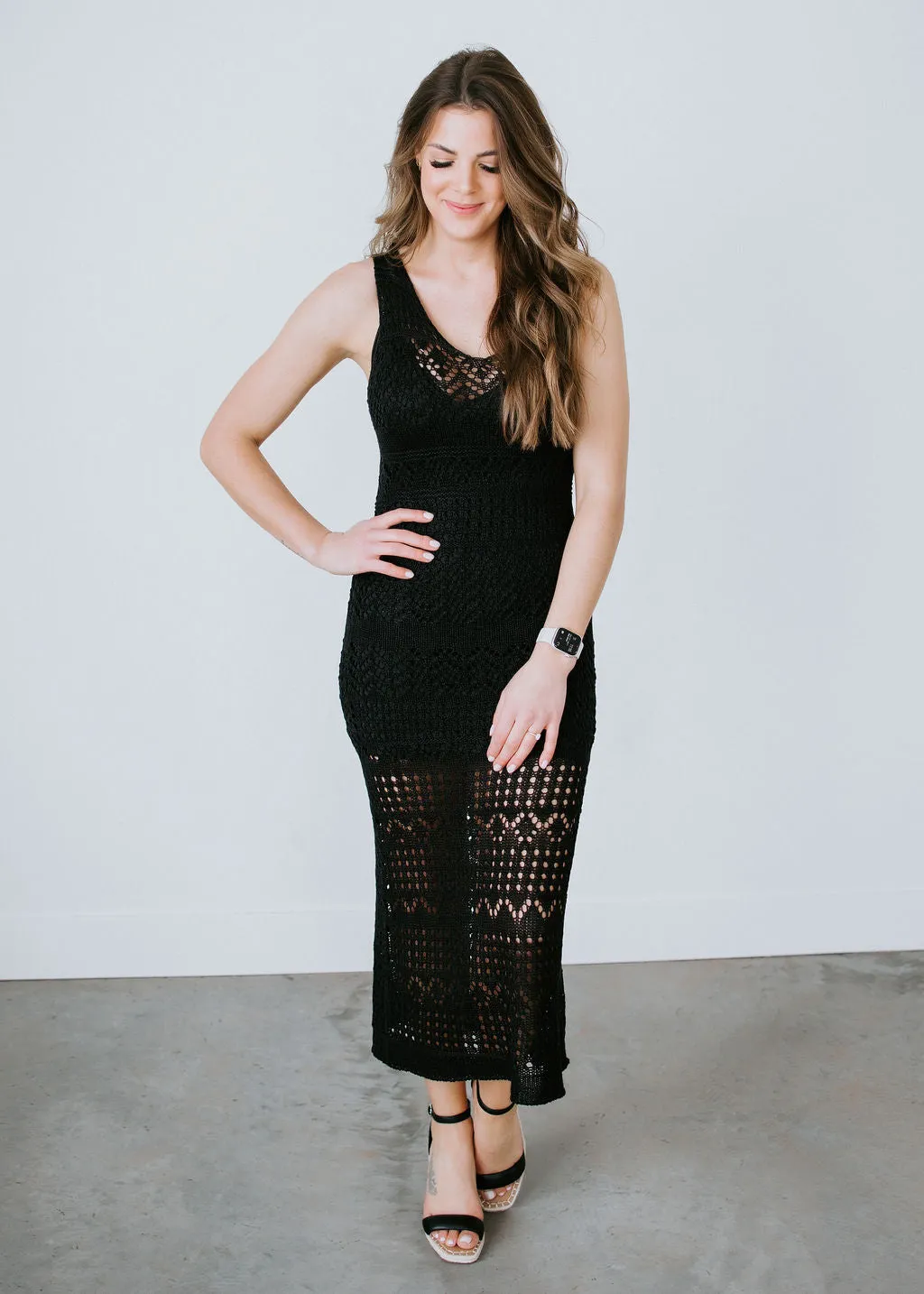 Dancing Dream Crochet Midi Dress