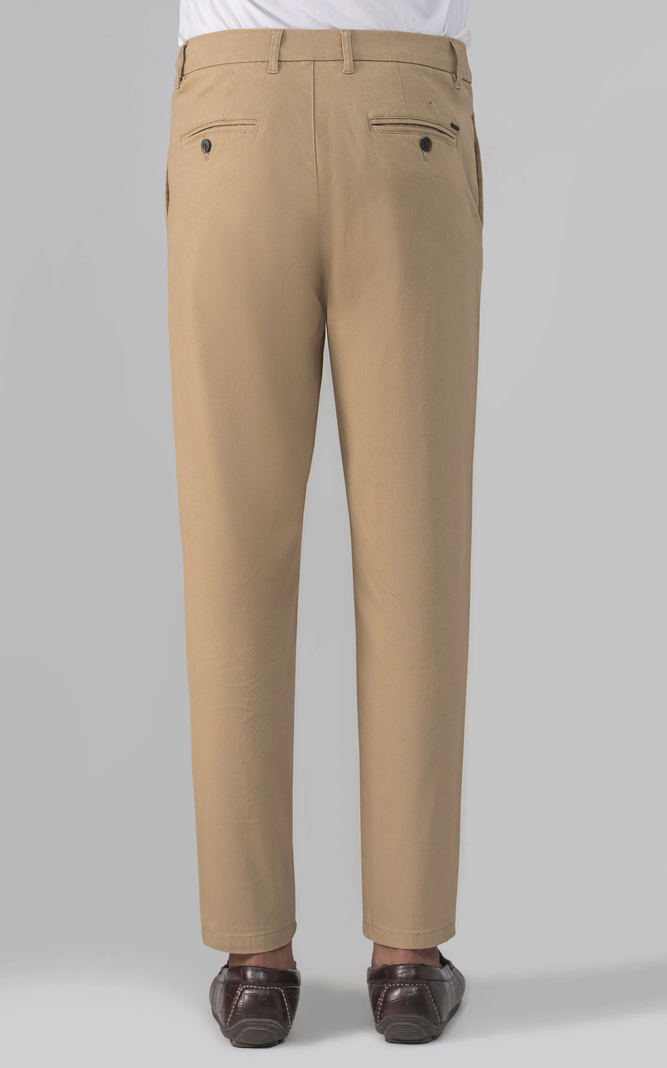 DOBBY LOOSE FIT CASUAL PANT KHAKI