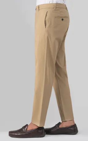 DOBBY LOOSE FIT CASUAL PANT KHAKI
