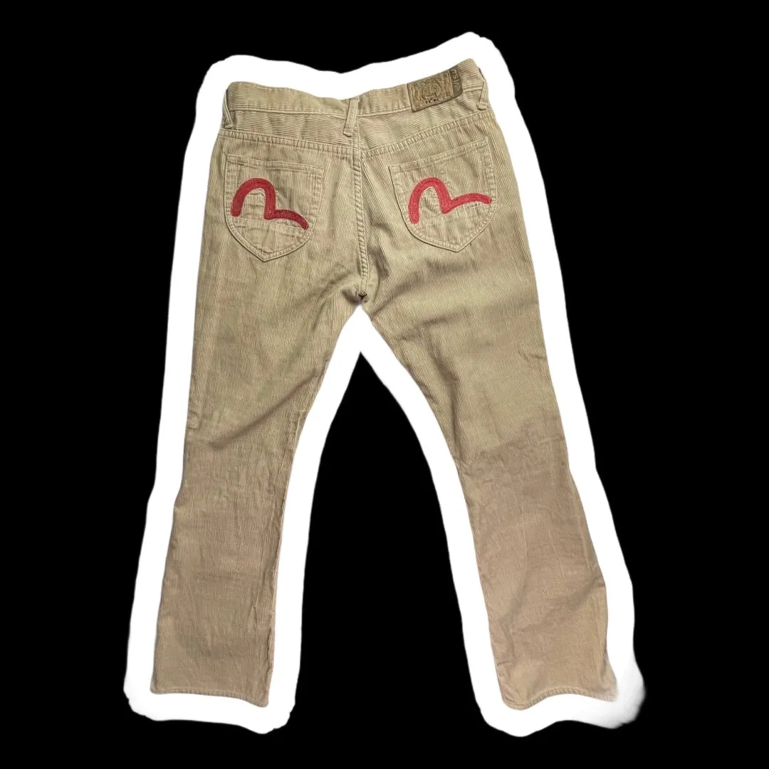EVISU : CORDUROY FLARED PANTS