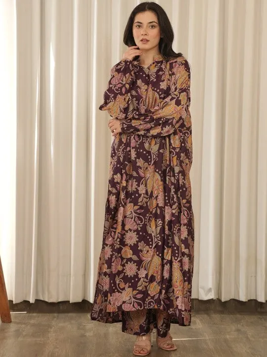 Floral Printed Regular Kurta With Trousers