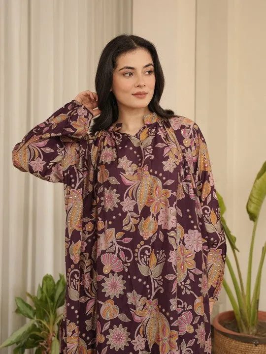 Floral Printed Regular Kurta With Trousers