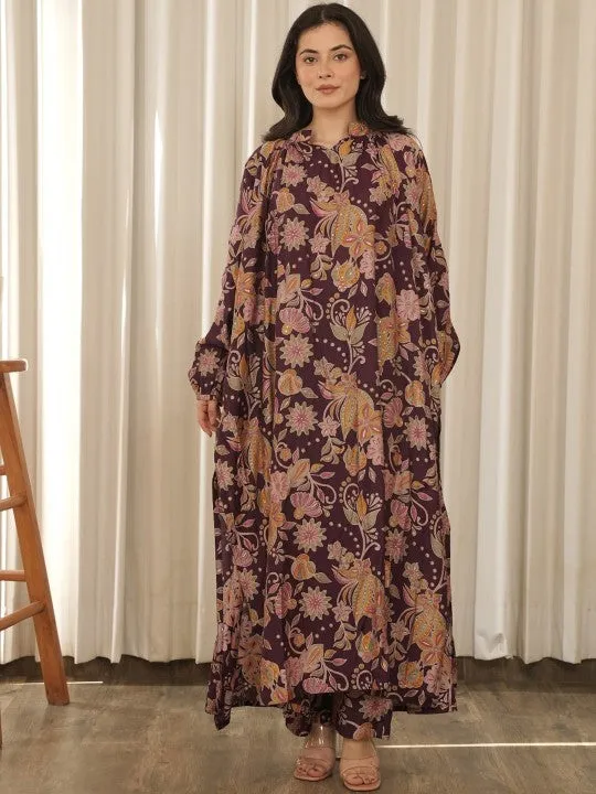 Floral Printed Regular Kurta With Trousers