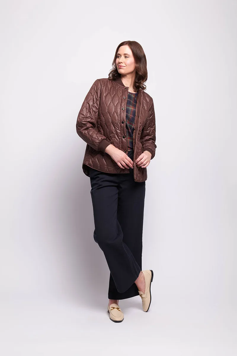 Foil Quilted Snap Jacket TP14439 - Bronze