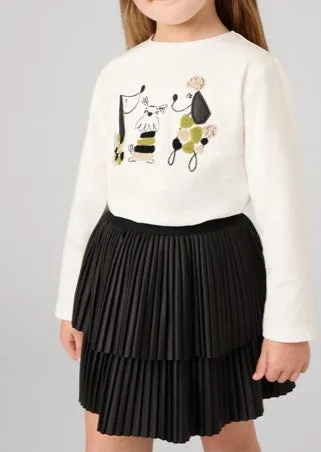 girls pleated coated skirt