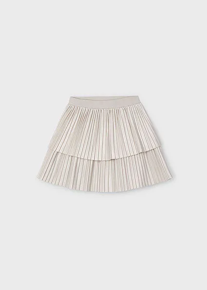 girls pleated coated skirt