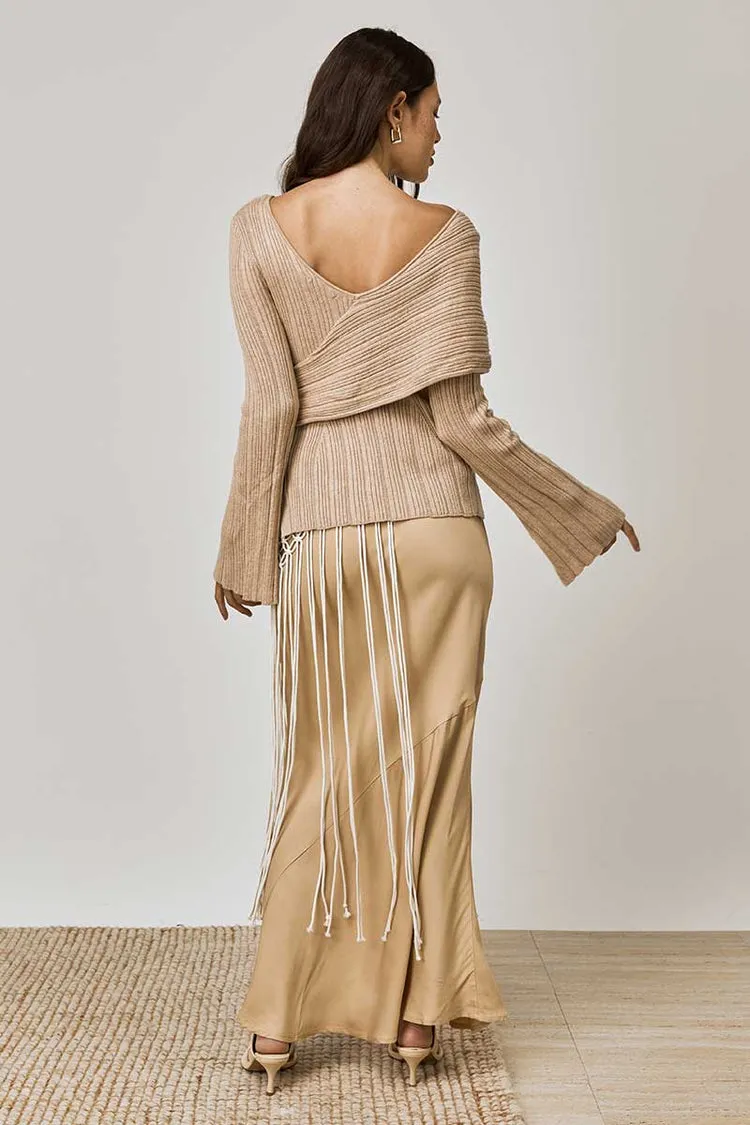 Harlow Natural Off Shoulder Knit Top