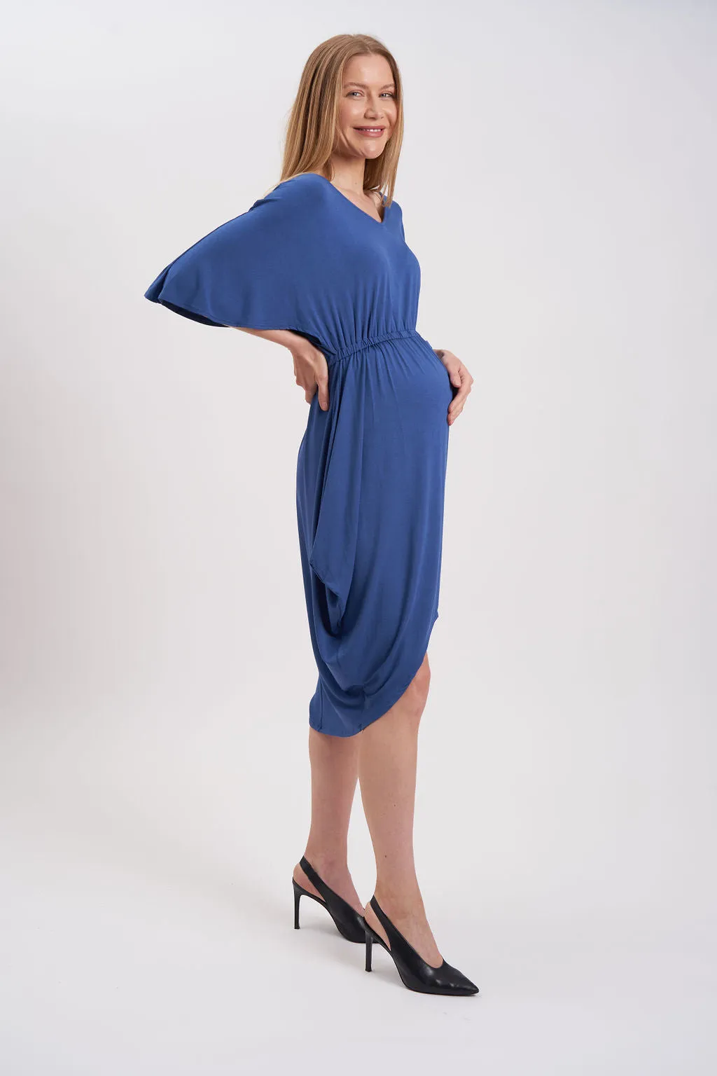 Hi-Low Midi Maternity Dress