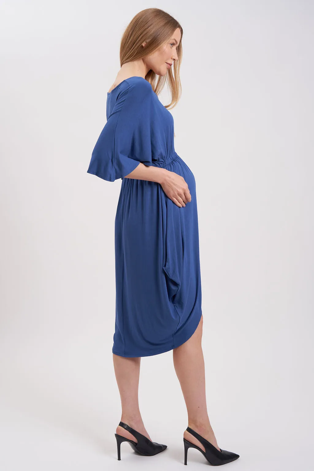 Hi-Low Midi Maternity Dress