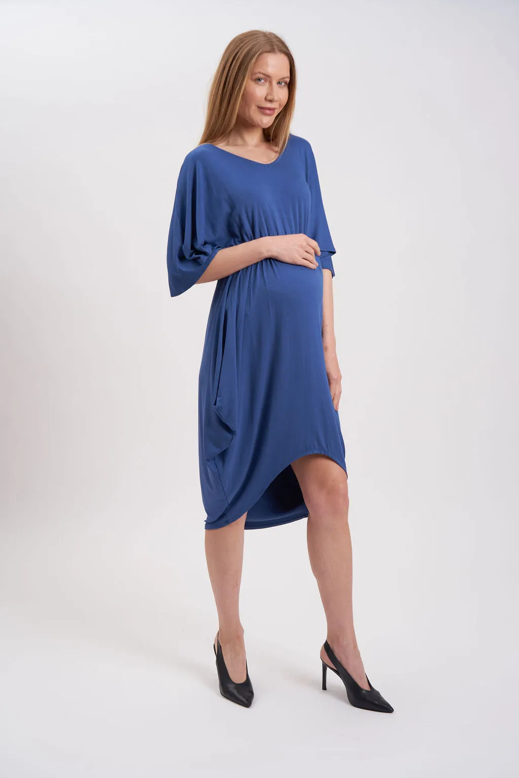 Hi-Low Midi Maternity Dress