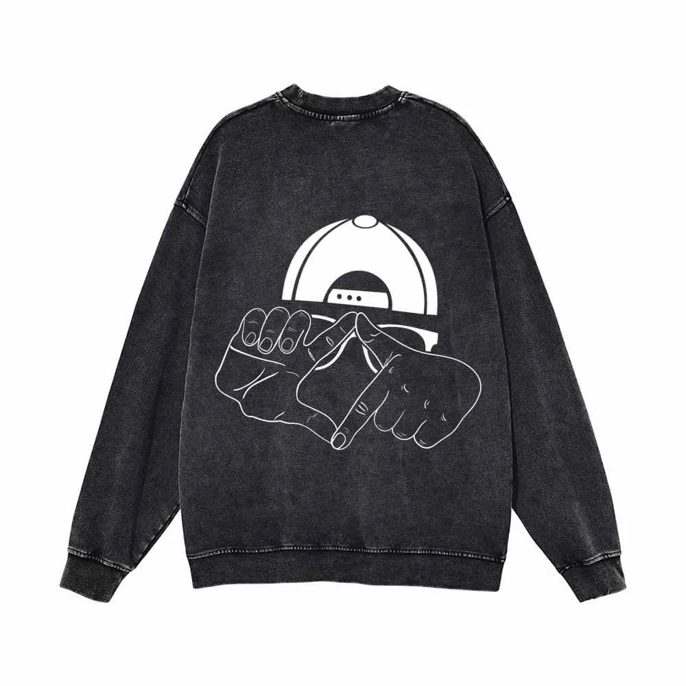 Hip Hop Cool Guy Vintage Washed Sweatshirt