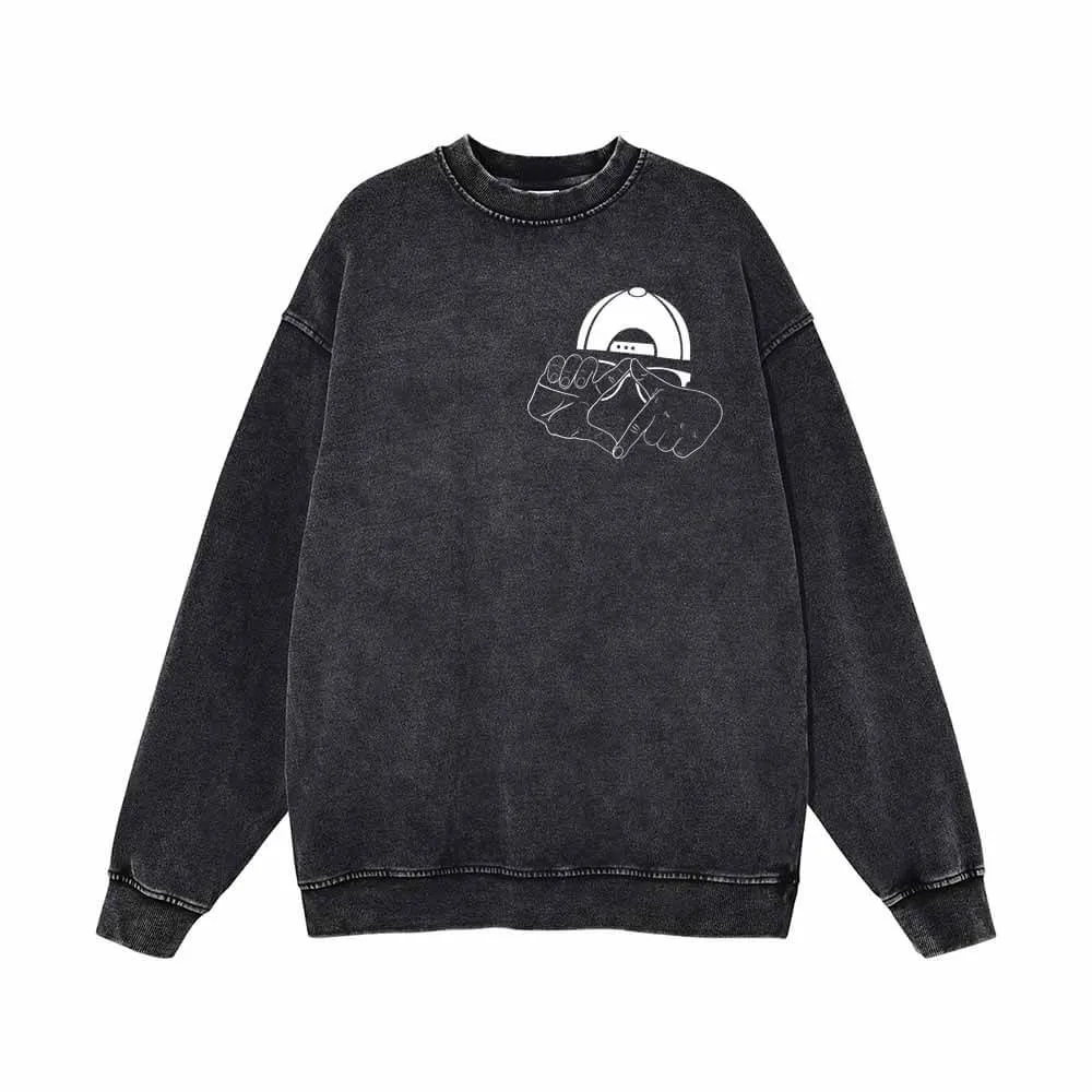 Hip Hop Cool Guy Vintage Washed Sweatshirt