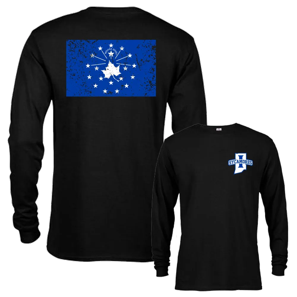 Indiana State University Sycamores School Flag Logo Long Sleeve T-Shirt