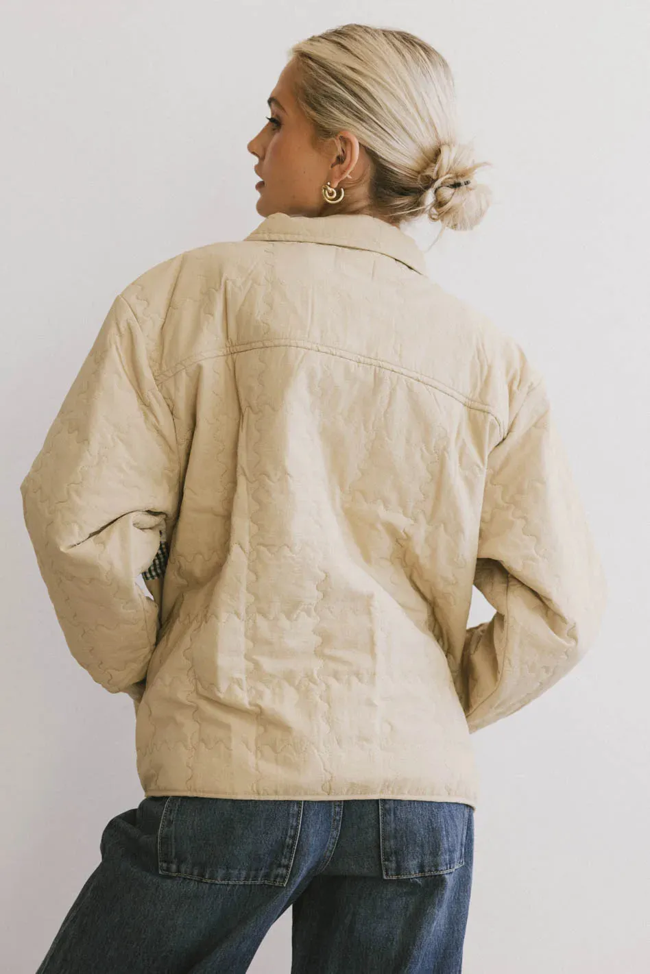 Karlie Quilted Jacket in Khaki - FINAL SALE