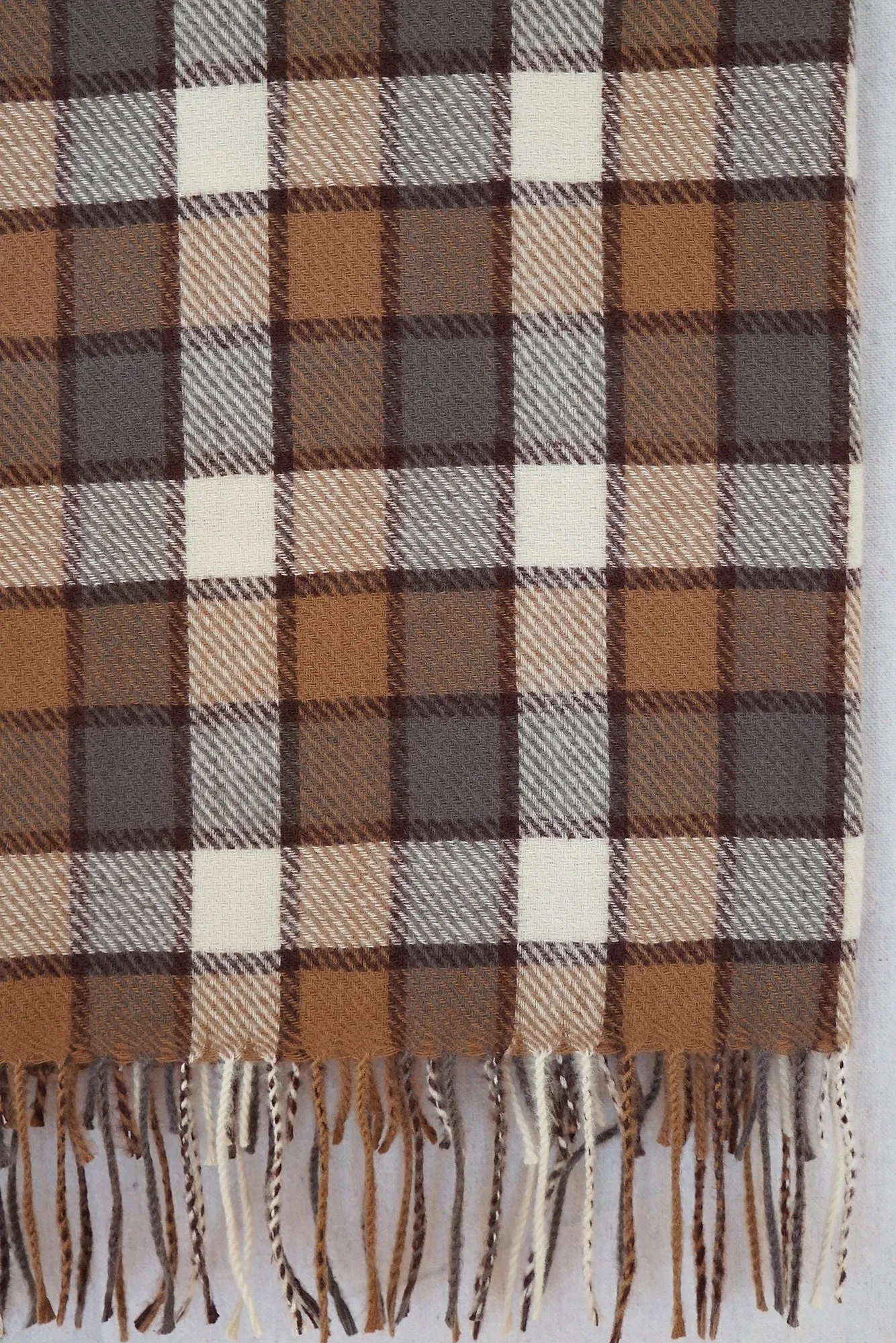 Knit Checker Scarf- Mocha