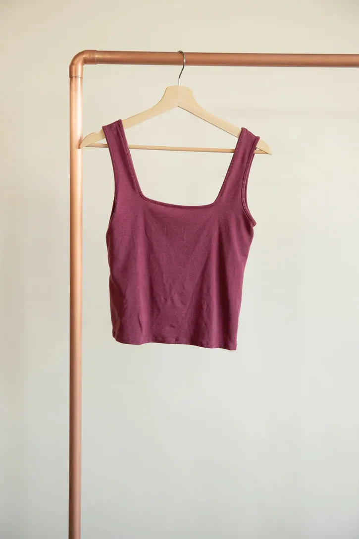 Ladies Square Neck Tank Ruby
