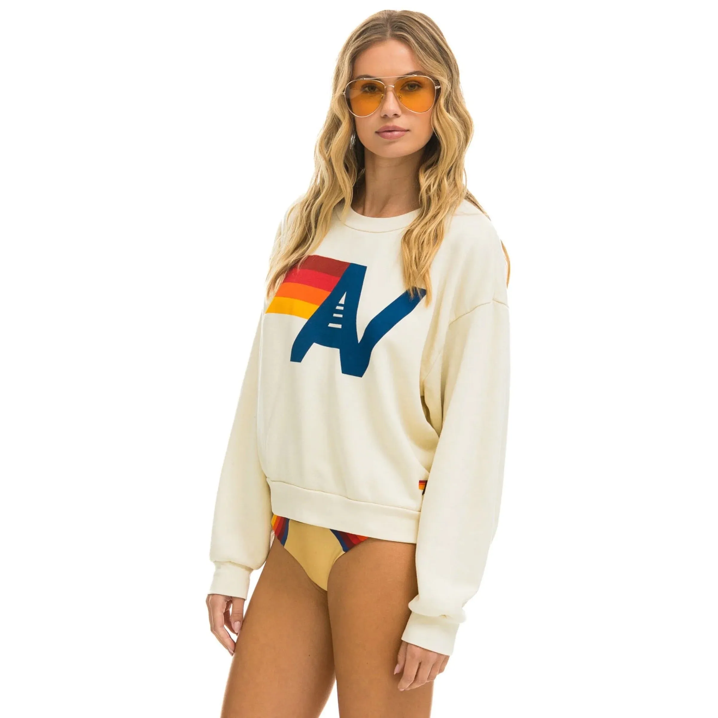Logo Crew Sweatshirt Vintage White