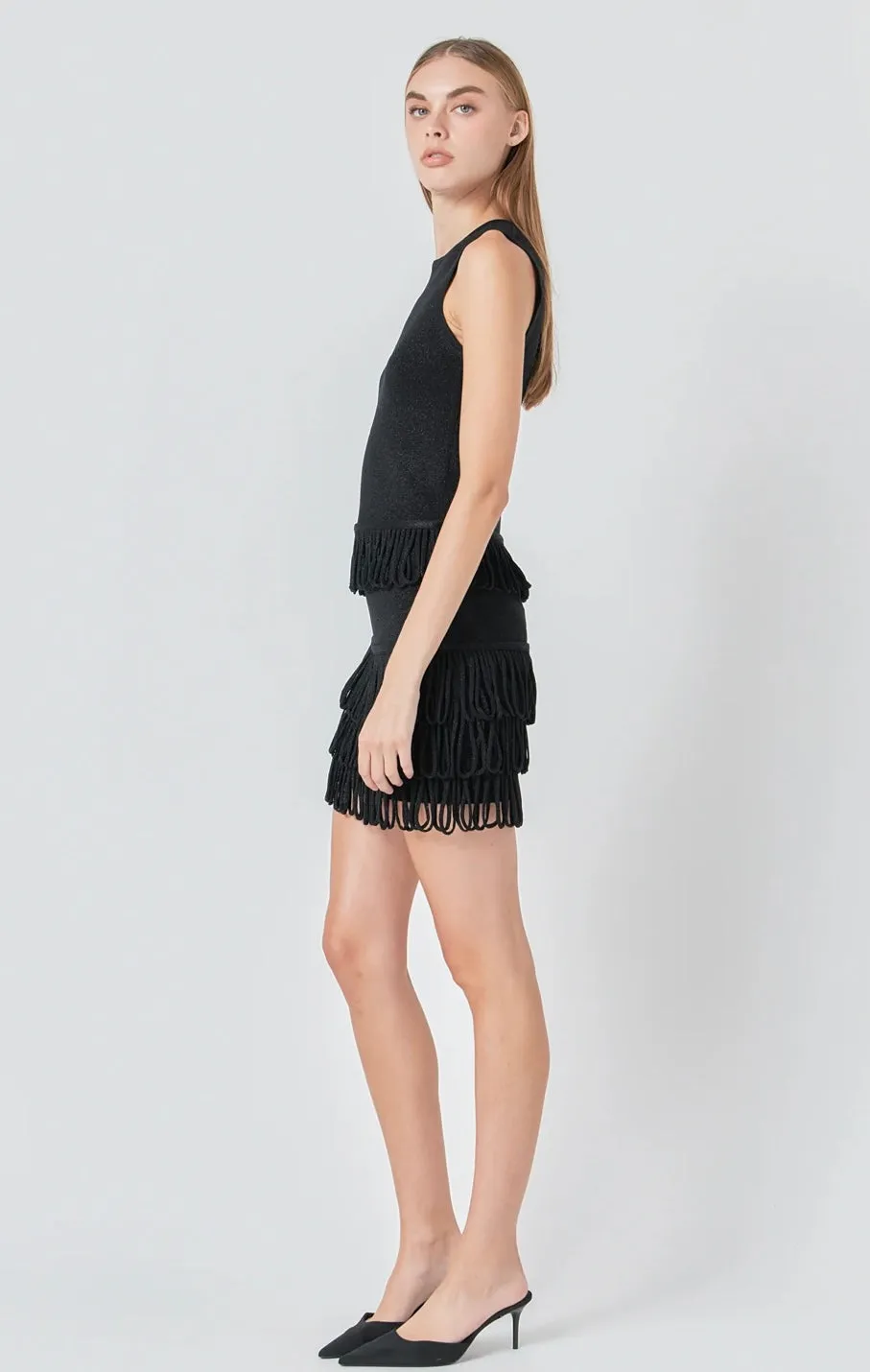 Lurex Knit Loop Top