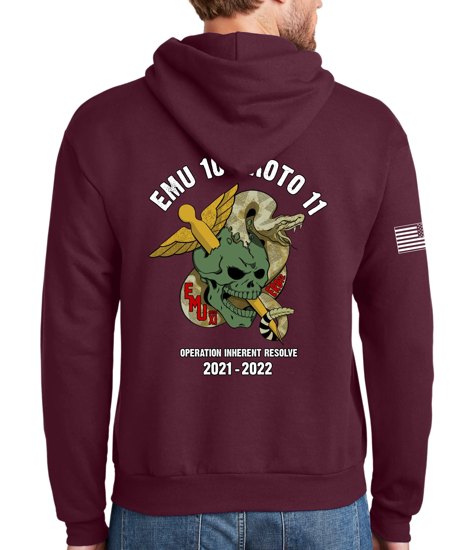 Maroon Hoodie Sweatshirt. This sweatshirt is NOT approved for PT.