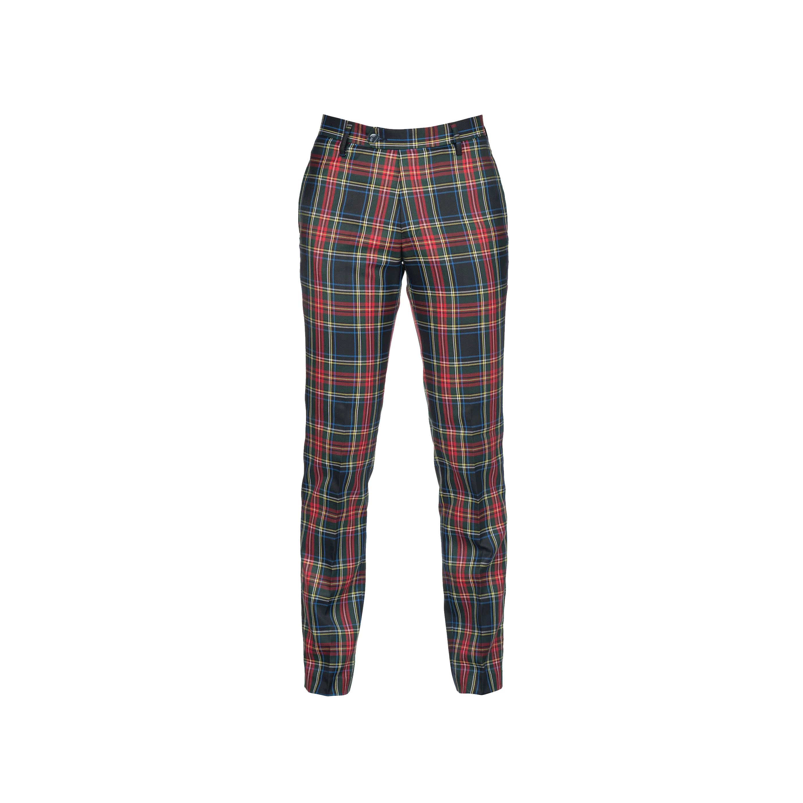 Mens Tartan Trouser - Black Stewart