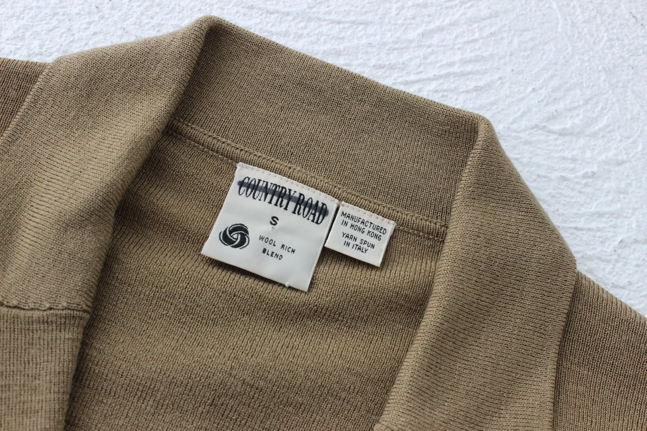 Neutral 90s Wool Blend Button Front Knit