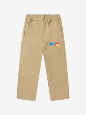 Off-White Boys Camouflage Logo Carpenter Trousers in Beige