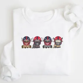 Ole Miss Rebels Football Highland Cow Football Team Football Lovers Gift Unisex Crewneck Hoodie Sweatshirt