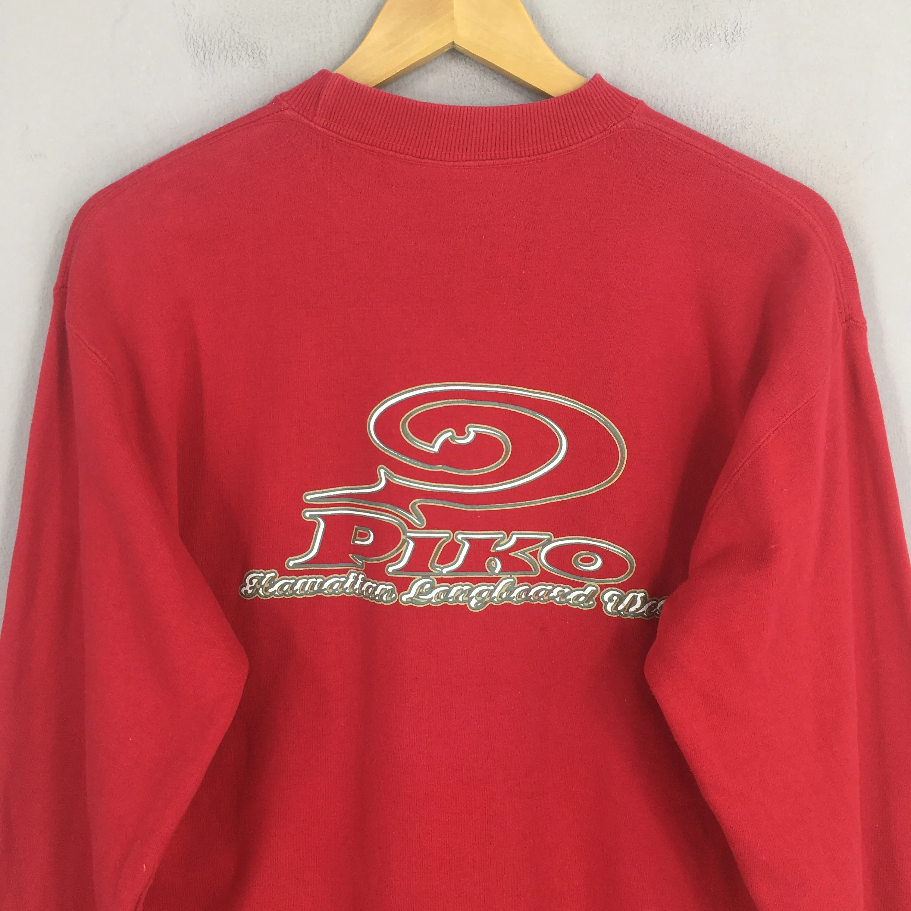 Piko Longboard Surfing Red Sweatshirt Medium