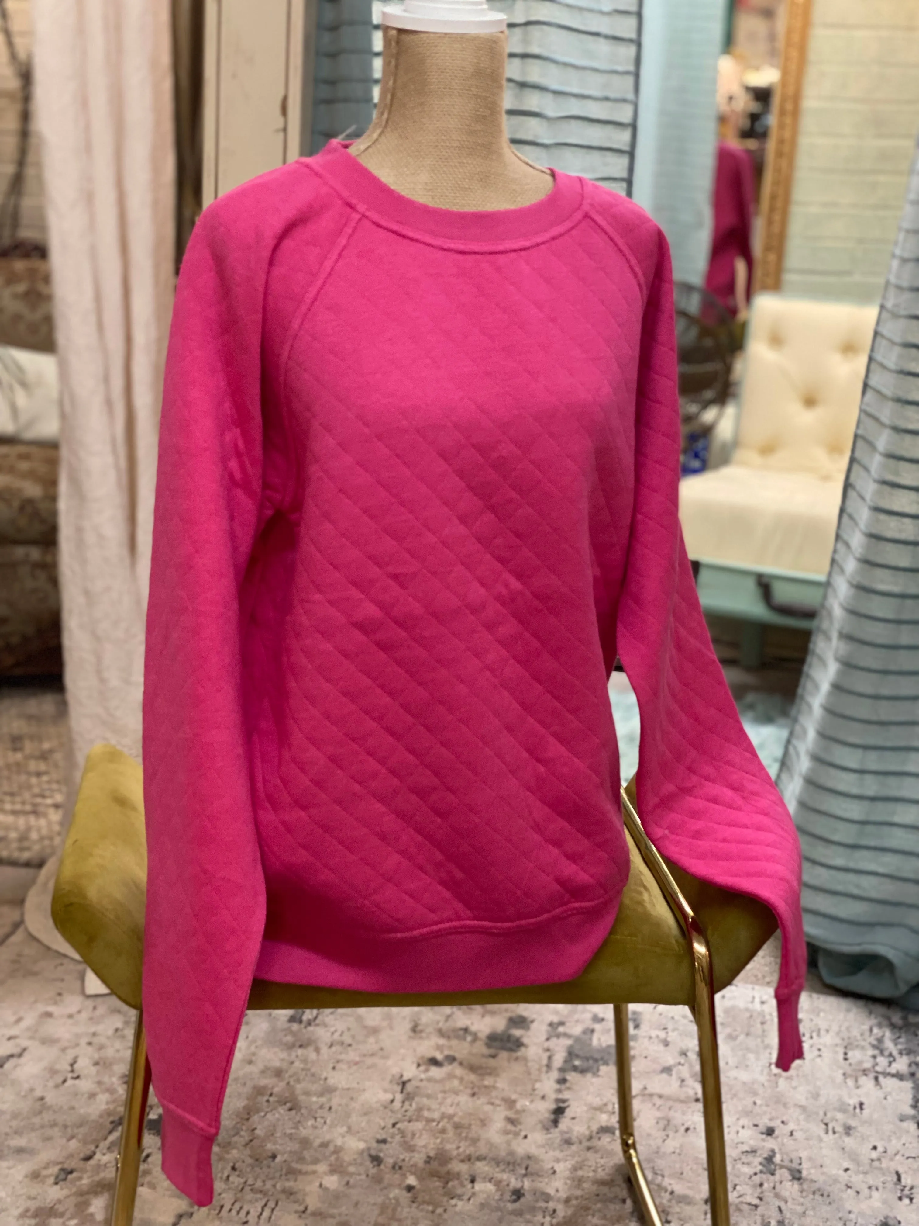 Quilted Sweatshirt - Heliconia