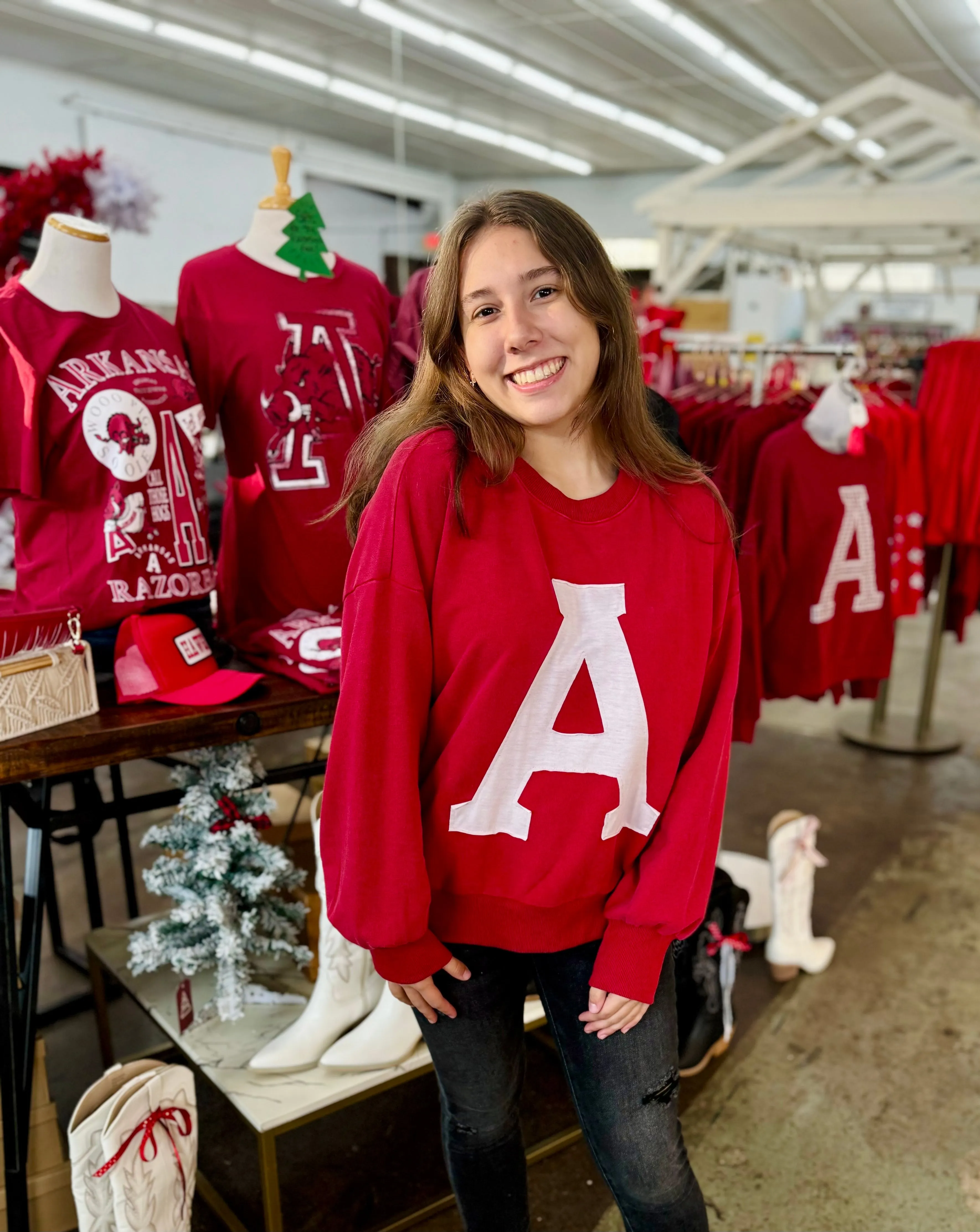 Rep Arkansas All Day Acid-washed Red Sweatshirt
