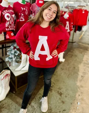 Rep Arkansas All Day Acid-washed Red Sweatshirt